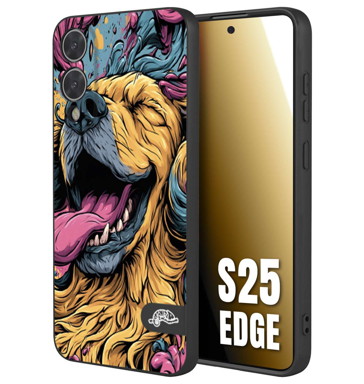 CUSTOMIZZA - Custodia cover nera morbida in tpu compatibile per Samsung S25 EDGE Negroni cocktail teschio illustrazione rosso arancia ghiaccio piccante street art fumetto