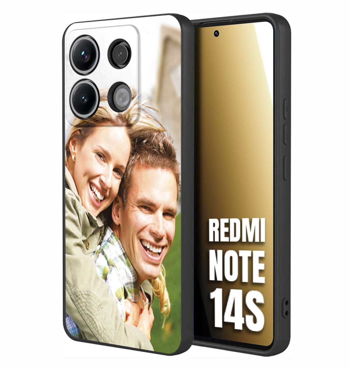 CUSTOMIZZA - Custodia cover nera morbida in tpu compatibile per Xiaomi Redmi Note 14S personalizzata con foto immagine scritta a piacere
