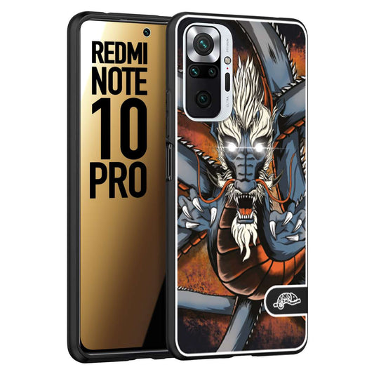 CUSTOMIZZA - Custodia cover nera morbida in tpu compatibile per Xiaomi Redmi Note 10 PRO drago giapponese tattoo japan dragon