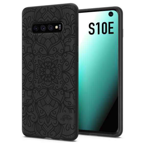 CUSTOMIZZA - Custodia cover nera morbida in tpu compatibile per Samsung S10E mandala nero fiore vedo non vedo donna