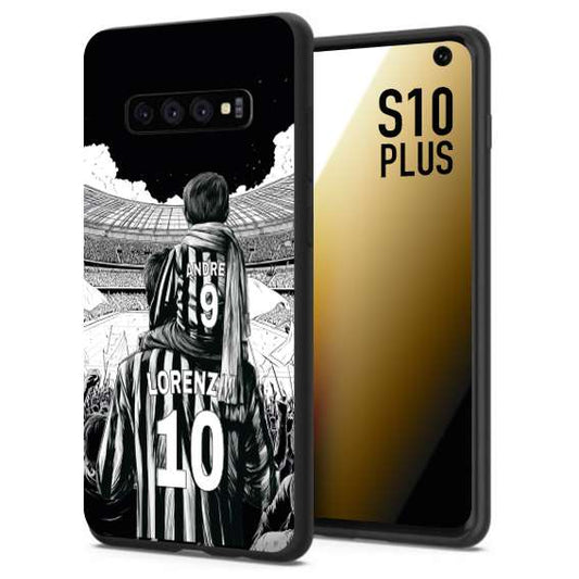 CUSTOMIZZA - Custodia cover nera morbida in tpu compatibile per Samsung S10 PLUS personalizzata calcio football nome e numero calciatori bianconeri bianca e nera
