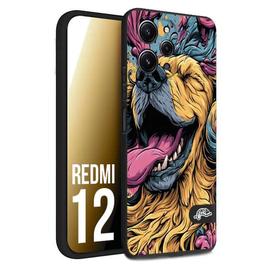 CUSTOMIZZA - Custodia cover nera morbida in tpu compatibile per Xiaomi Redmi 12 Golden Retriever illustrazione cane pop art cane street art cartone animato