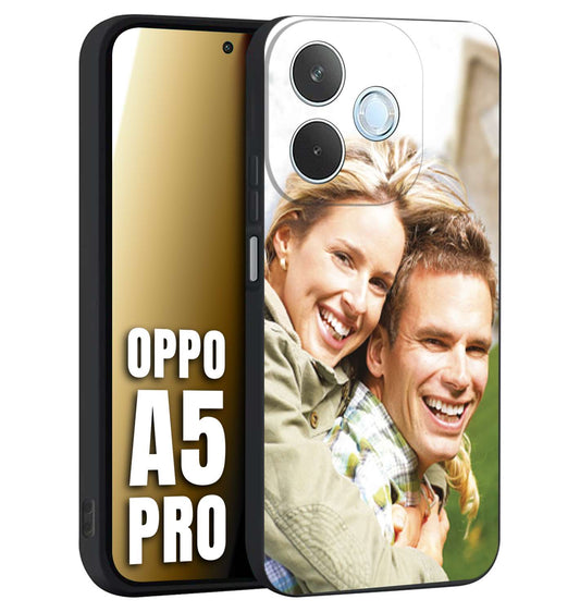 CUSTOMIZZA - Custodia cover nera morbida in tpu compatibile per Oppo A5 PRO personalizzata con foto immagine scritta a piacere