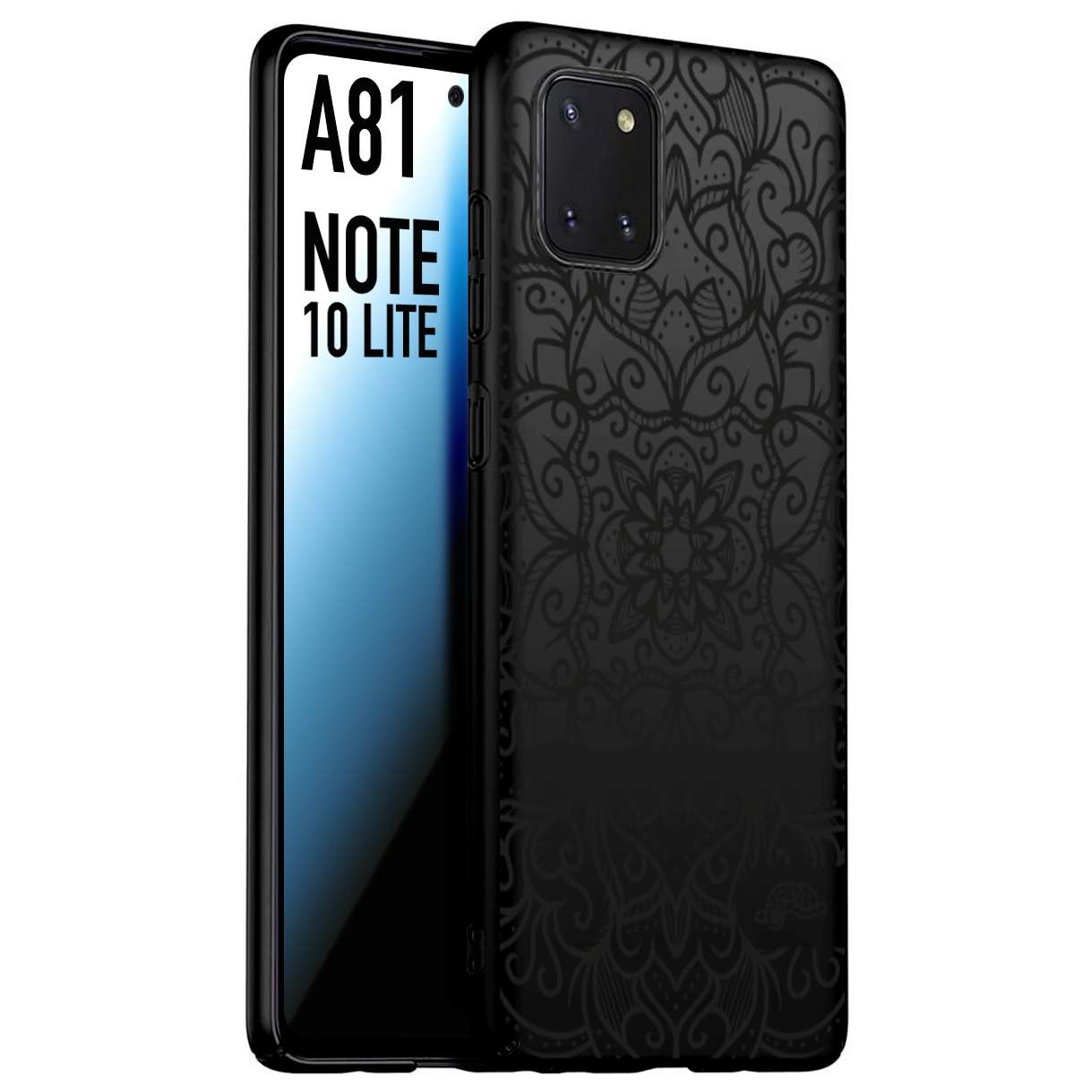 CUSTOMIZZA - Custodia cover nera morbida in tpu compatibile per Samsung A81 - Note 10 Lite mandala nero fiore vedo non vedo donna