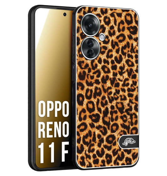 CUSTOMIZZA - Custodia cover nera morbida in tpu compatibile per Oppo Reno 11 F 5G leopardato maculato donna marrone leopard brown