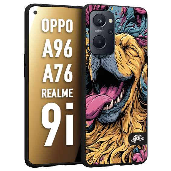 CUSTOMIZZA - Custodia cover nera morbida in tpu compatibile per Realme 9i - A96 - A76 Golden Retriever illustrazione cane pop art cane street art cartone animato