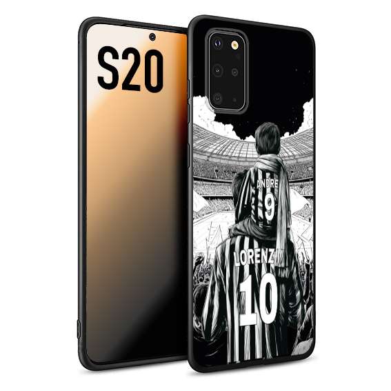 CUSTOMIZZA - Custodia cover nera morbida in tpu compatibile per Samsung S20 personalizzata calcio football nome e numero calciatori bianconeri bianca e nera