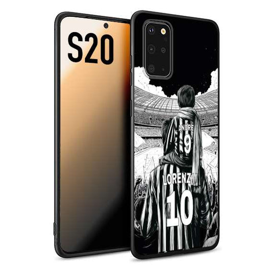 CUSTOMIZZA - Custodia cover nera morbida in tpu compatibile per Samsung S20 personalizzata calcio football nome e numero calciatori bianconeri bianca e nera