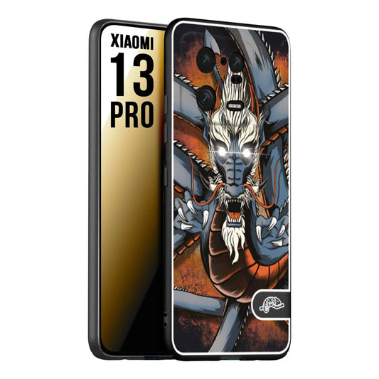 CUSTOMIZZA - Custodia cover nera morbida in tpu compatibile per Xiaomi 13 PRO drago giapponese tattoo japan dragon