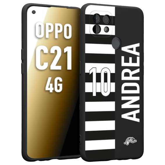 CUSTOMIZZA - Custodia cover nera morbida in tpu compatibile per Realme C21 4G personalizzata calcio football nome e numero calciatori bianconera