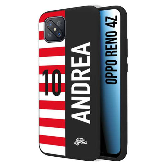 CUSTOMIZZA - Custodia cover nera morbida in tpu compatibile per Oppo Reno 4Z personalizzata calcio football nome e numero calciatori bianco rossa