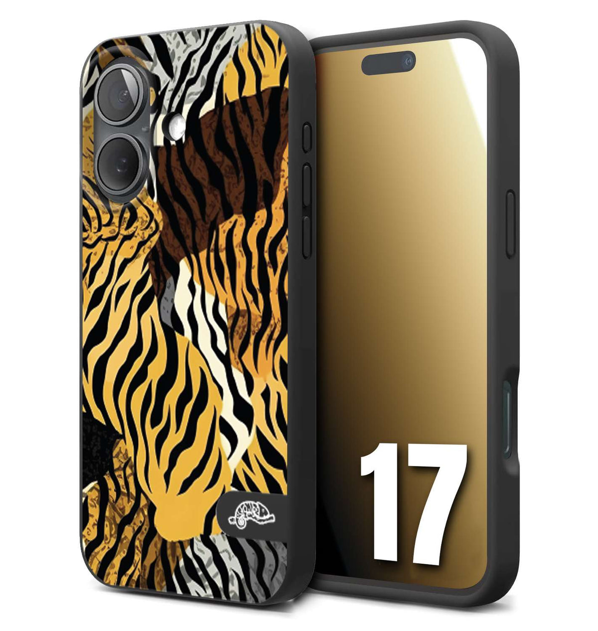 CUSTOMIZZA - Custodia cover nera morbida in tpu compatibile per iPhone 17 leopardato tigrato tiger colorata donna fashion estate