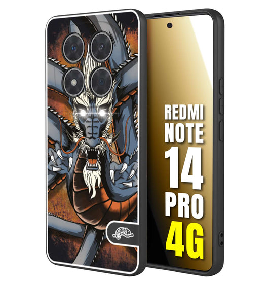 CUSTOMIZZA - Custodia cover nera morbida in tpu compatibile per Xiaomi Redmi Note 14 PRO 4G drago giapponese tattoo japan dragon