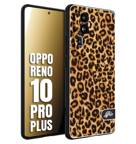 CUSTOMIZZA - Custodia cover nera morbida in tpu compatibile per Oppo Reno 10 PRO PLUS leopardato maculato donna marrone leopard brown