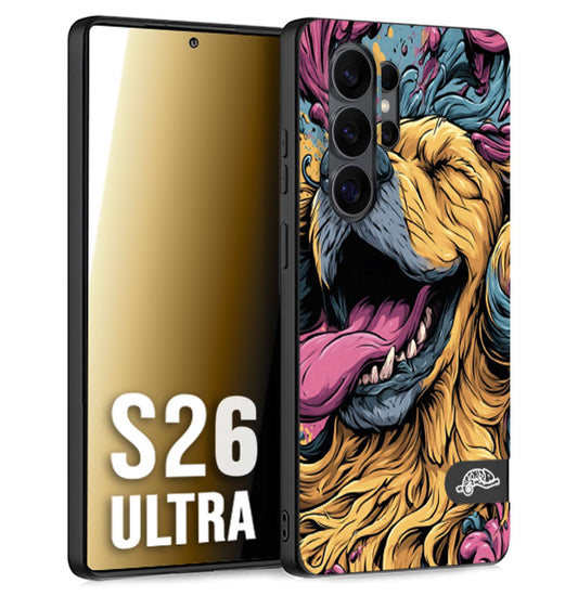 CUSTOMIZZA - Custodia cover nera morbida in tpu compatibile per Samsung S26 ULTRA Golden Retriever illustrazione cane pop art cane street art cartone animato