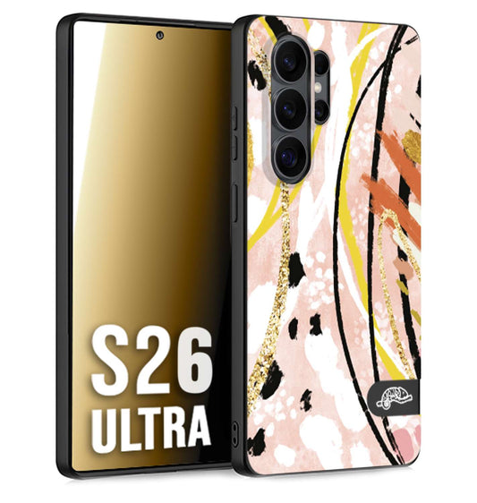 CUSTOMIZZA - Custodia cover nera morbida in tpu compatibile per Samsung S26 ULTRA fiori astratti donna zebrato leopardato fantasia dorata gialla rosa colorata