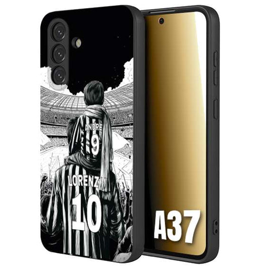 CUSTOMIZZA - Custodia cover nera morbida in tpu compatibile per Samsung A37 personalizzata calcio football nome e numero calciatori bianconeri bianca e nera