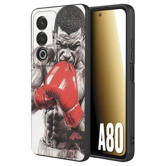 CUSTOMIZZA - Custodia cover nera morbida in tpu compatibile per Oppo A80 pugilato pugili disegno tattoo guantoni box pesi massimi gancio