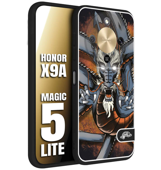 CUSTOMIZZA - Custodia cover nera morbida in tpu compatibile per Honor X9A - Honor Magic 5 Lite drago giapponese tattoo japan dragon