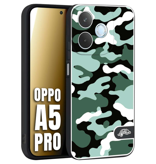 CUSTOMIZZA - Custodia cover nera morbida in tpu compatibile per Oppo A5 PRO camouflage mimetico militare verde green