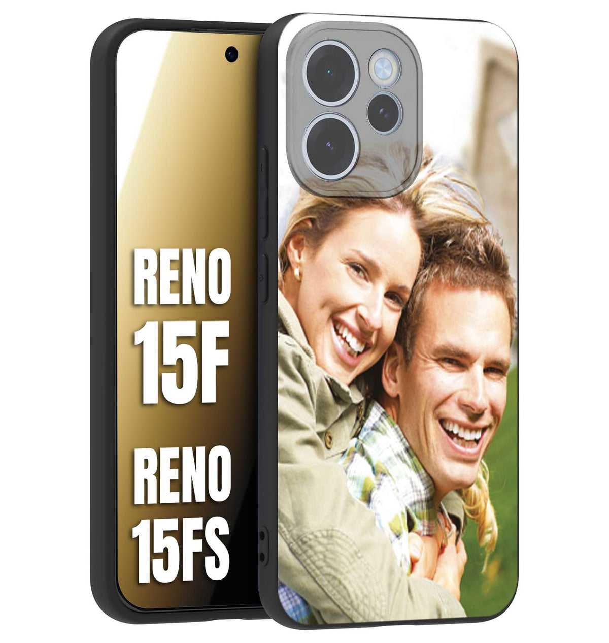 CUSTOMIZZA - Custodia cover nera morbida in tpu compatibile per Oppo Reno 15 F - Reno 15 FS personalizzata con foto immagine scritta a piacere