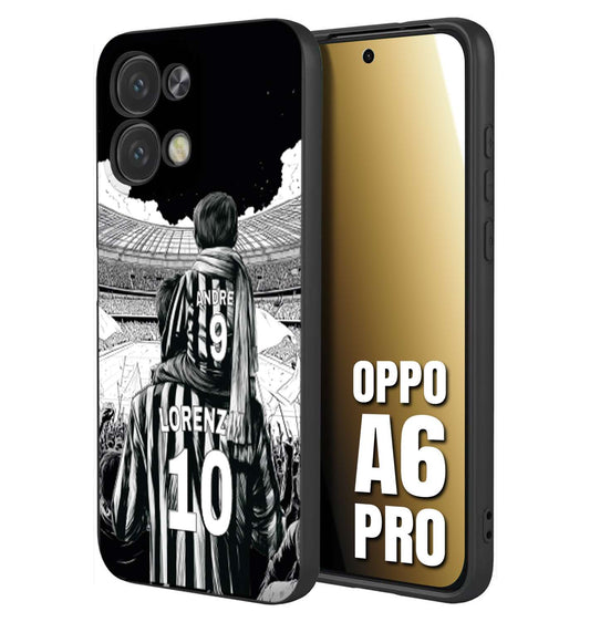 CUSTOMIZZA - Custodia cover nera morbida in tpu compatibile per Oppo A6 PRO personalizzata calcio football nome e numero calciatori bianconeri bianca e nera