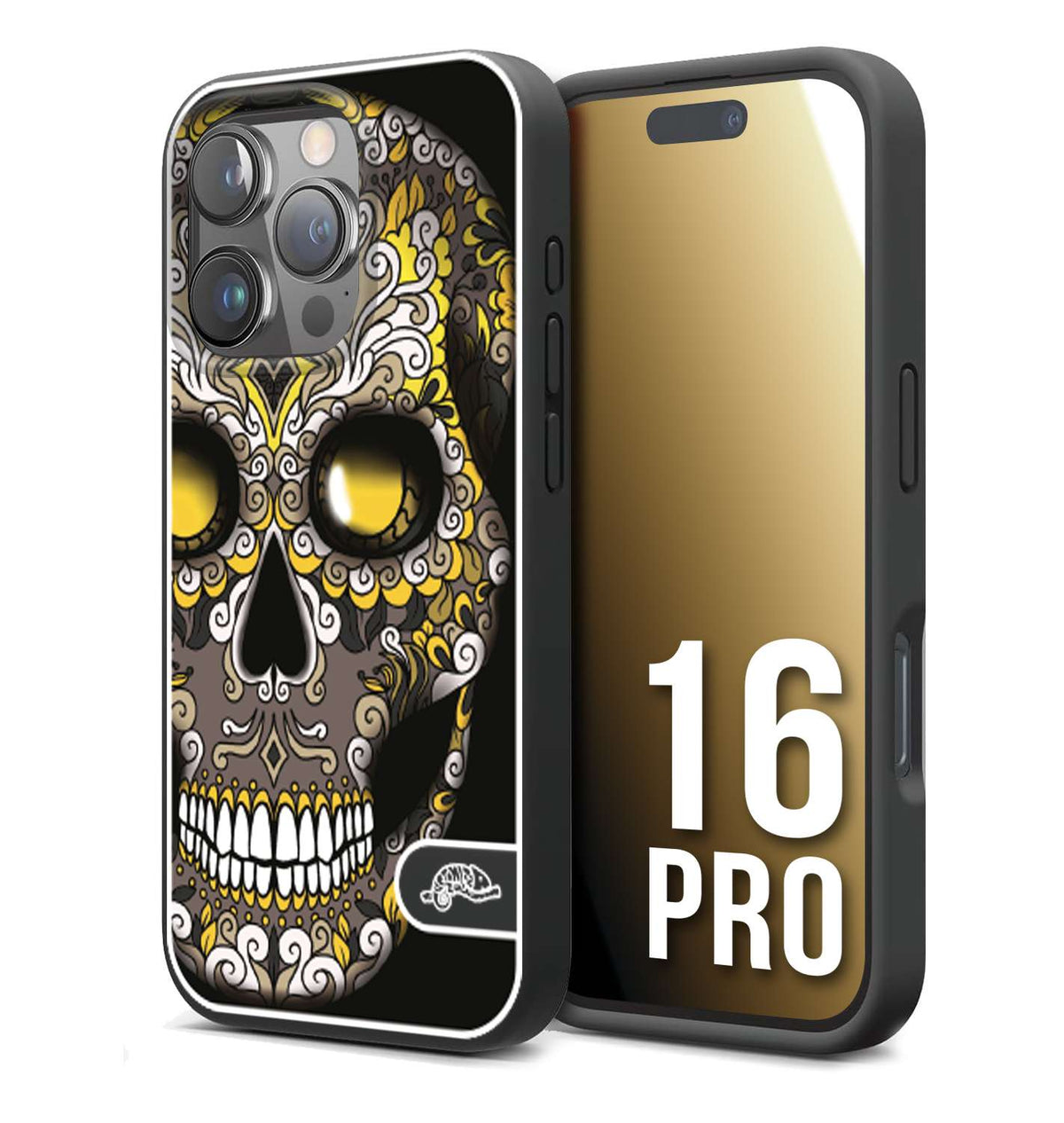 CUSTOMIZZA - Custodia cover nera morbida in tpu compatibile per iPhone 16 PRO effetto marmo marble verde green venature dorato pietra
