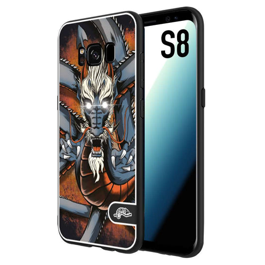 CUSTOMIZZA - Custodia cover nera morbida in tpu compatibile per Samsung S8 drago giapponese tattoo japan dragon