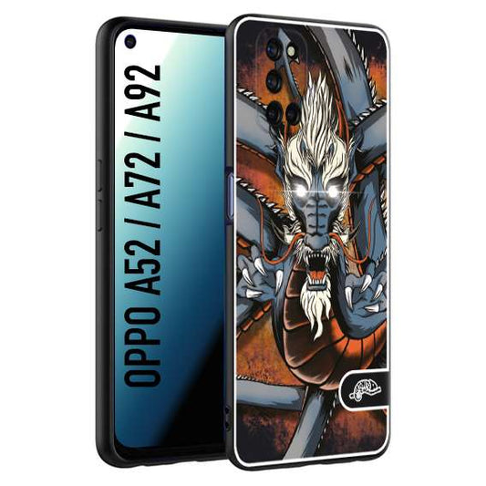 CUSTOMIZZA - Custodia cover nera morbida in tpu compatibile per Oppo A52 - A72 - A92 drago giapponese tattoo japan dragon