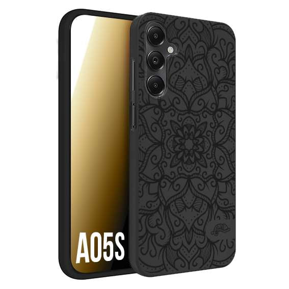 CUSTOMIZZA - Custodia cover nera morbida in tpu compatibile per Samsung A05S mandala nero fiore vedo non vedo donna