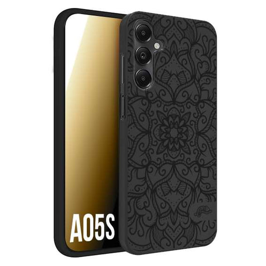 CUSTOMIZZA - Custodia cover nera morbida in tpu compatibile per Samsung A05S mandala nero fiore vedo non vedo donna