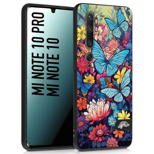 CUSTOMIZZA - Custodia cover nera morbida in tpu compatibile per Xiaomi Redmi 13C farfalle butterfly moderno donna disegnate gialla blu rosa