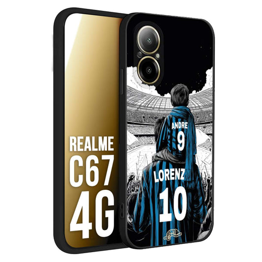 CUSTOMIZZA - Custodia cover nera morbida in tpu compatibile per Oppo C67 4G personalizzata calcio football padre e figlio calciatori nerazzurra