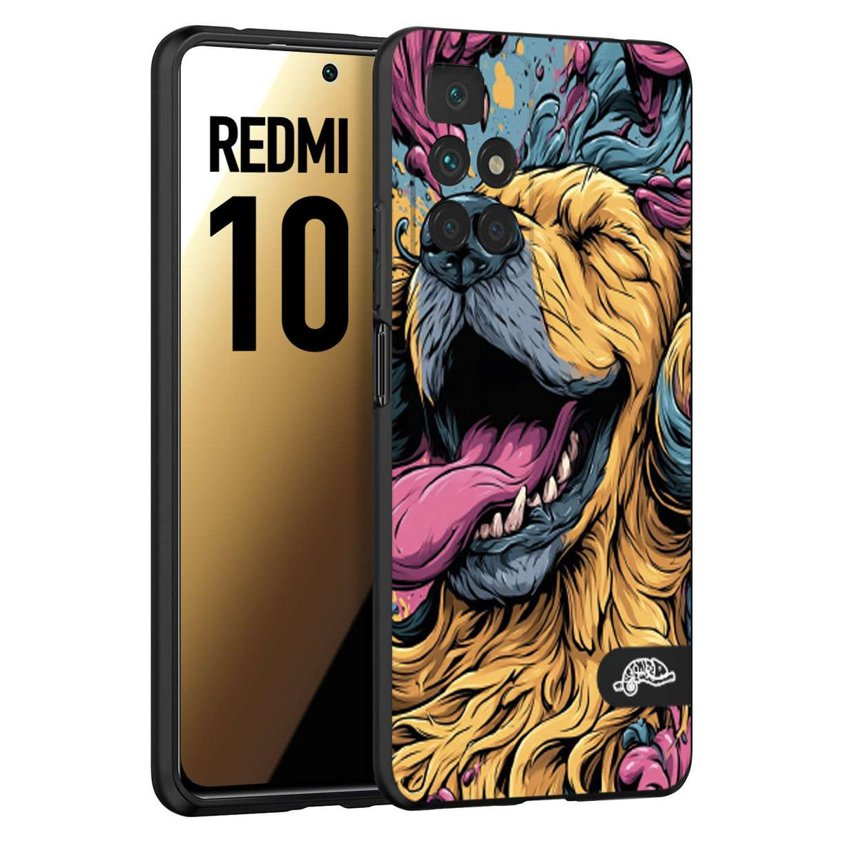 CUSTOMIZZA - Custodia cover nera morbida in tpu compatibile per Xiaomi Redmi 10 Negroni cocktail teschio illustrazione rosso arancia ghiaccio piccante street art fumetto