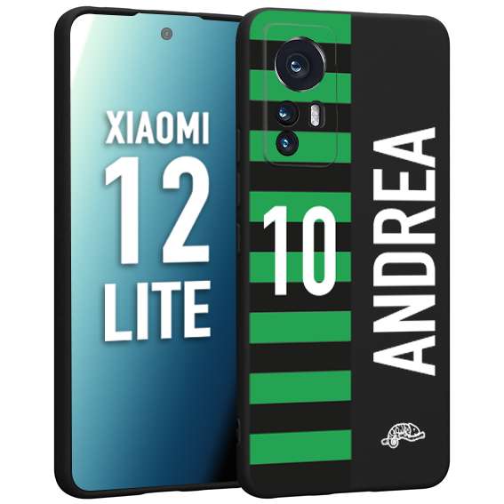 CUSTOMIZZA - Custodia cover nera morbida in tpu compatibile per Xiaomi 12 LITE personalizzata calcio football nome e numero calciatori neroverde