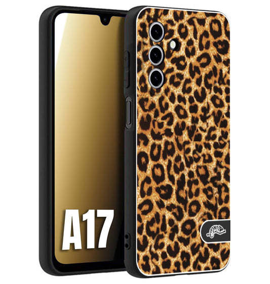 CUSTOMIZZA - Custodia cover nera morbida in tpu compatibile per Samsung A17 leopardato maculato donna marrone leopard brown