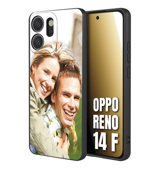 CUSTOMIZZA - Custodia cover nera morbida in tpu compatibile per Oppo Reno 14 F personalizzata con foto immagine scritta a piacere