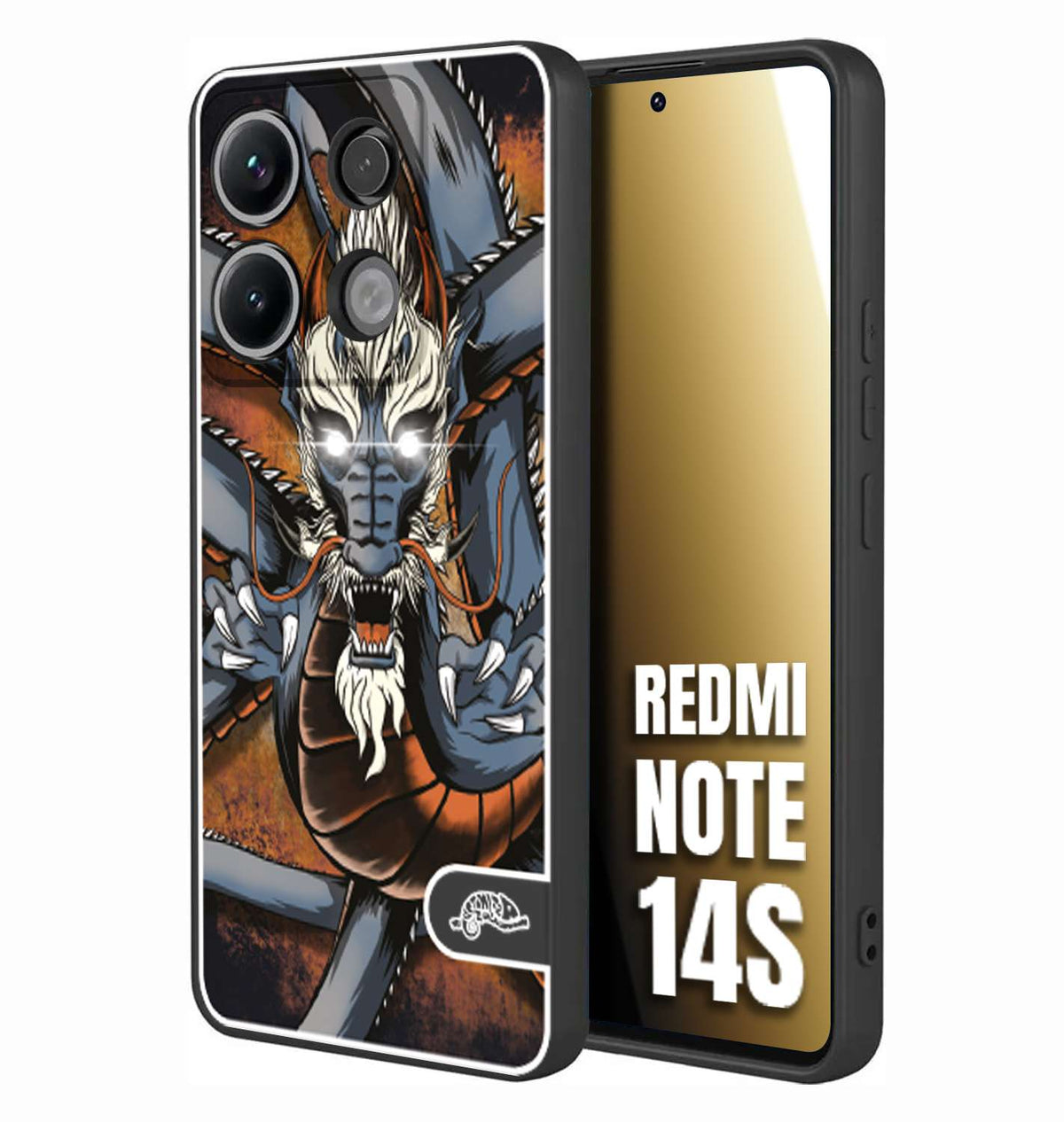 CUSTOMIZZA - Custodia cover nera morbida in tpu compatibile per Xiaomi Redmi Note 14S drago giapponese tattoo japan dragon