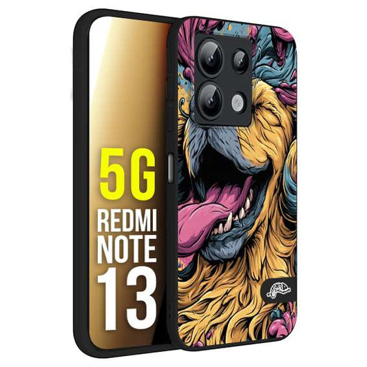 CUSTOMIZZA - Custodia cover nera morbida in tpu compatibile per Xiaomi Redmi Note 13 5G Golden Retriever illustrazione cane pop art cane street art cartone animato