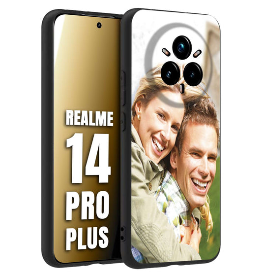 CUSTOMIZZA - Custodia cover nera morbida in tpu compatibile per Realme 14 PRO PLUS personalizzata con foto immagine scritta a piacere