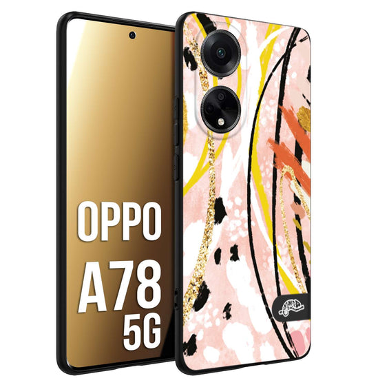 CUSTOMIZZA - Custodia cover nera morbida in tpu compatibile per Oppo A78 5G fiori astratti donna zebrato leopardato fantasia dorata gialla rosa colorata