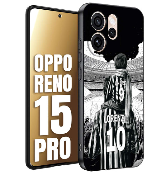 CUSTOMIZZA - Custodia cover nera morbida in tpu compatibile per Oppo Reno 15 PRO personalizzata calcio football nome e numero calciatori bianconeri bianca e nera