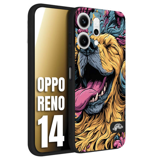CUSTOMIZZA - Custodia cover nera morbida in tpu compatibile per Oppo Reno 14 Golden Retriever illustrazione cane pop art cane street art cartone animato