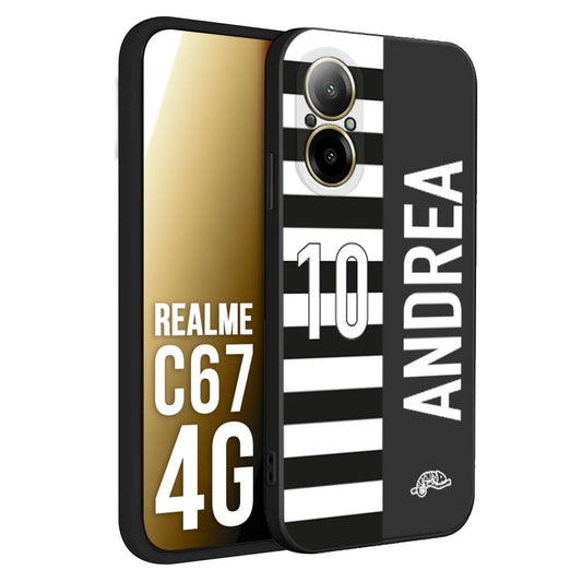 CUSTOMIZZA - Custodia cover nera morbida in tpu compatibile per Oppo C67 4G personalizzata calcio football nome e numero calciatori bianconera