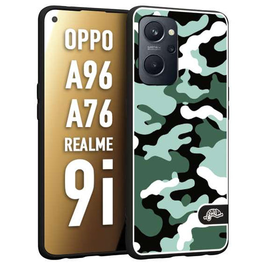 CUSTOMIZZA - Custodia cover nera morbida in tpu compatibile per Realme 9i - A96 - A76 camouflage mimetico militare verde green
