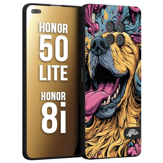 CUSTOMIZZA - Custodia cover nera morbida in tpu compatibile per Honor 8i - Honor 50 LITE Negroni cocktail teschio illustrazione rosso arancia ghiaccio piccante street art fumetto