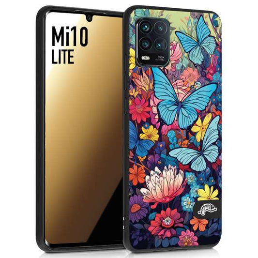 CUSTOMIZZA - Custodia cover nera morbida in tpu compatibile per Xiaomi Mi 11T - Mi 11T PRO farfalle butterfly moderno donna disegnate gialla blu rosa