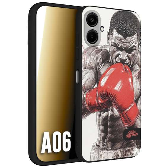 CUSTOMIZZA - Custodia cover nera morbida in tpu compatibile per Samsung A06 pugilato pugili disegno tattoo guantoni box pesi massimi gancio