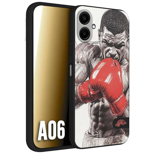 CUSTOMIZZA - Custodia cover nera morbida in tpu compatibile per Samsung A06 pugilato pugili disegno tattoo guantoni box pesi massimi gancio