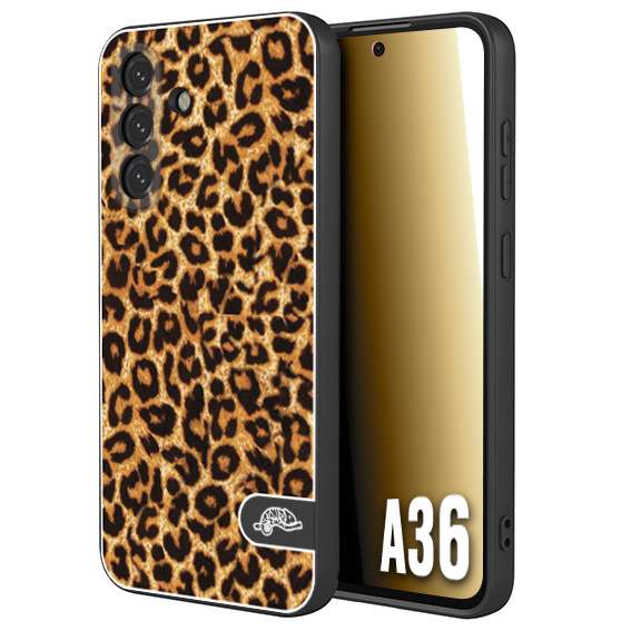 CUSTOMIZZA - Custodia cover nera morbida in tpu compatibile per Samsung A36 leopardato maculato donna marrone leopard brown